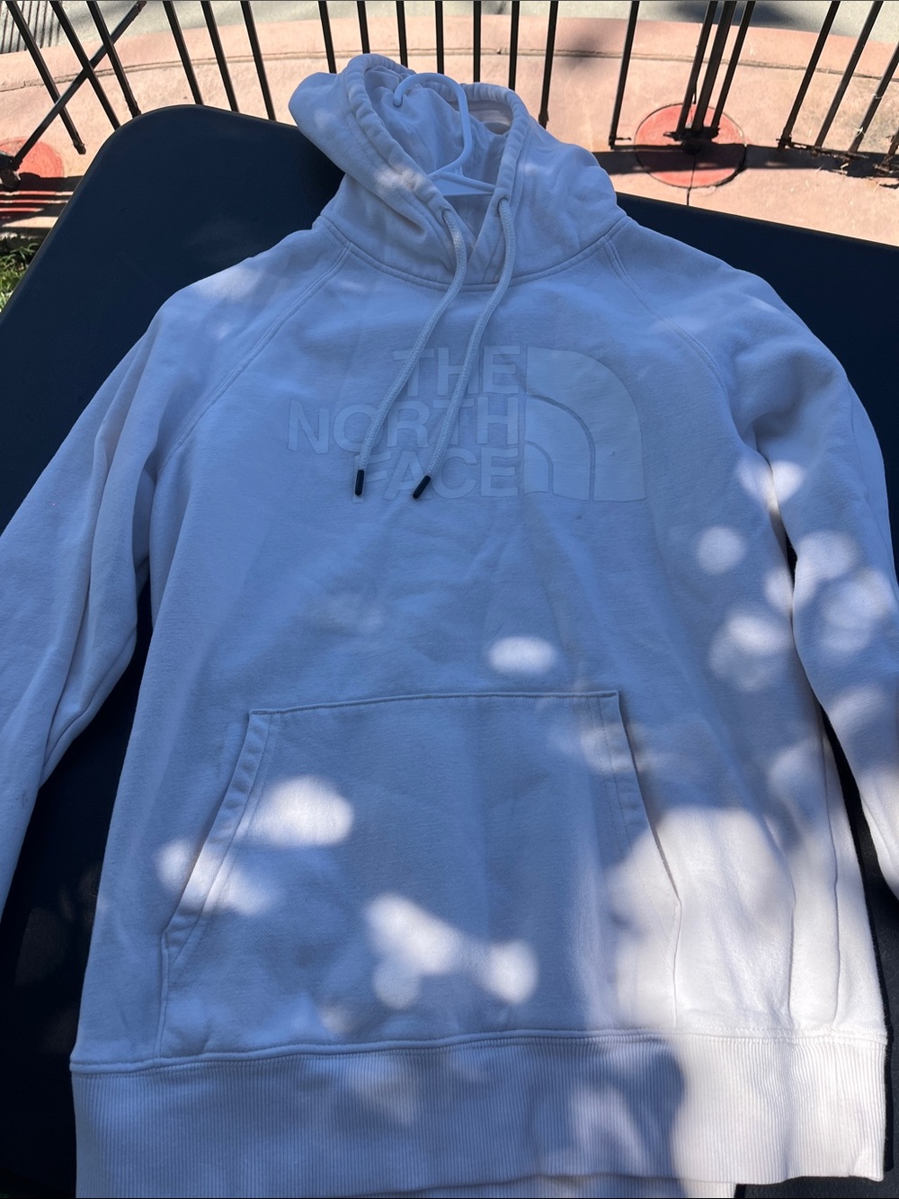 The North Face White Embossed Logo Pullover Hoodie
